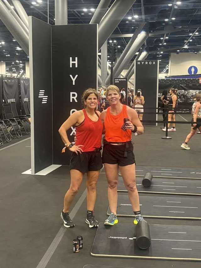 FTX women's doubles team post-race at HYROX Houston