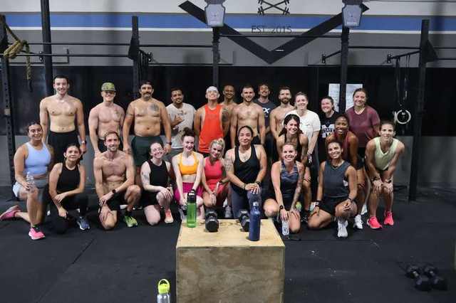 The FTX Hybrid Athletics team after a class in Fort Worth
