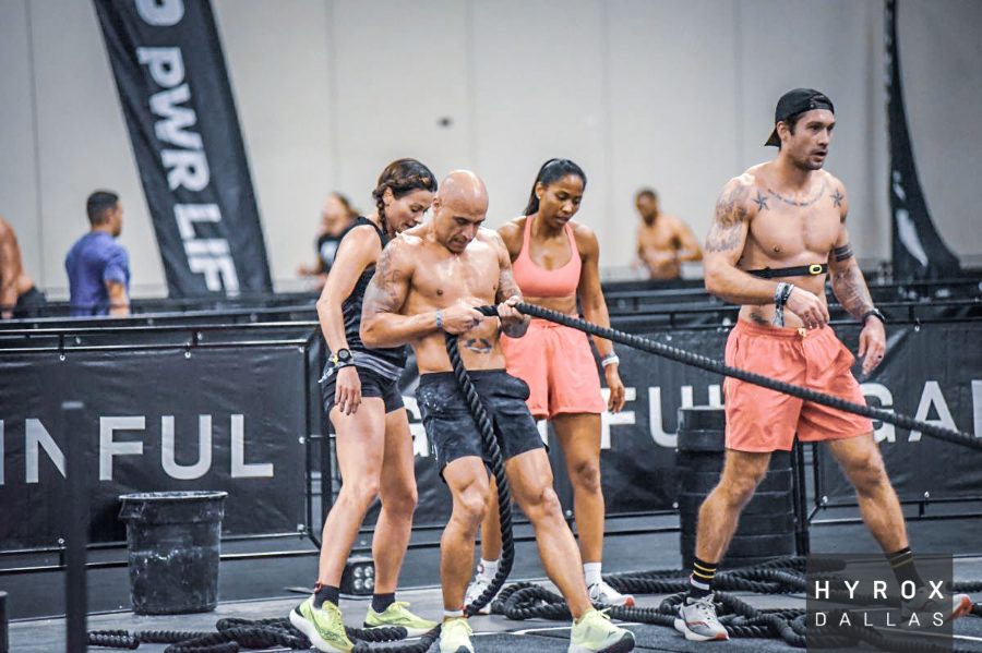 FTX athletes on the sled pull at HYROX Dallas