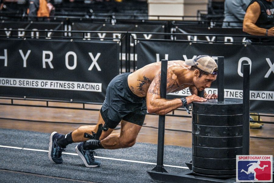 Sled push at HYROX Fort Worth