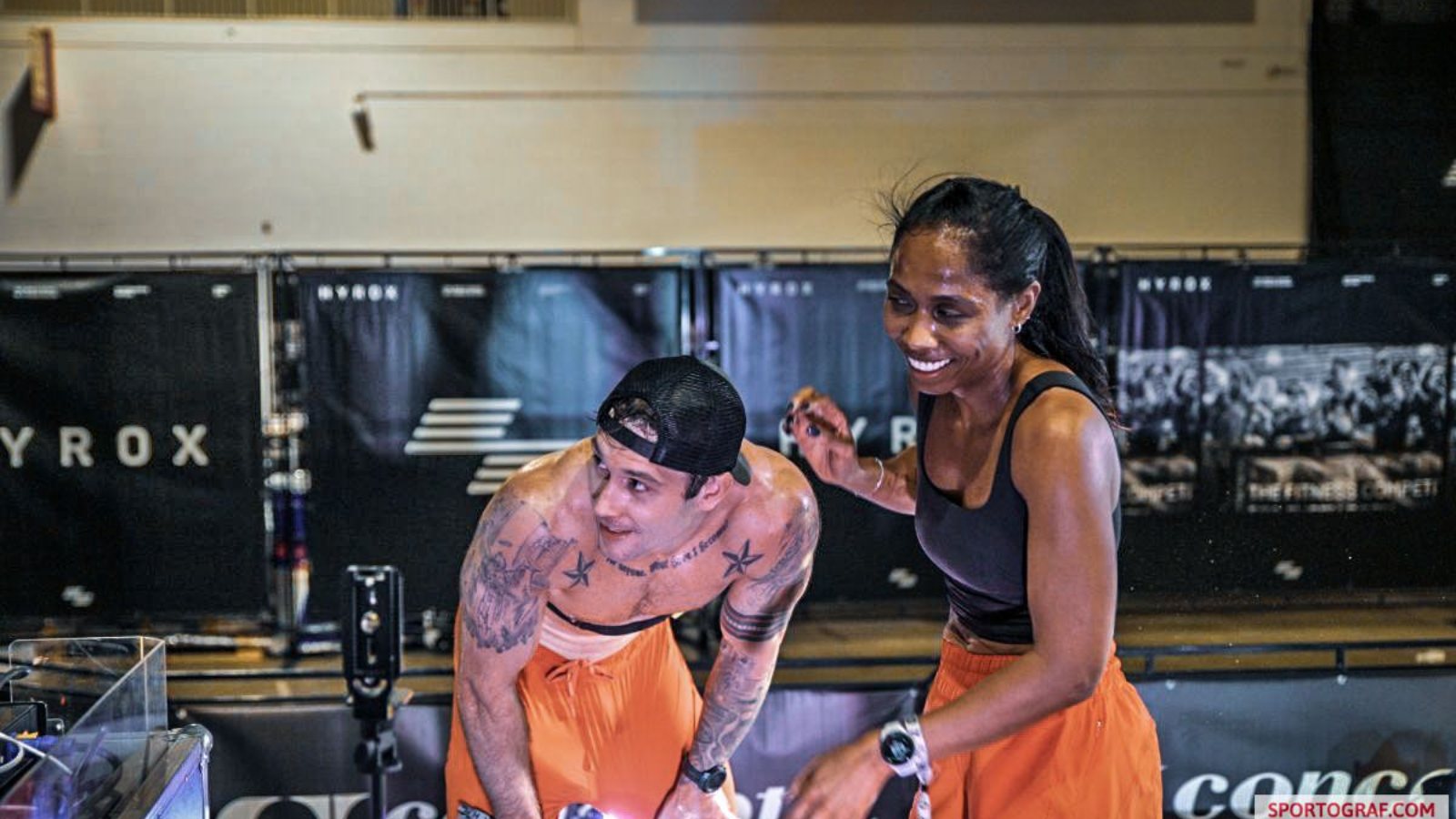 FTX coach and athlete on the race floor, HYROX Chicago