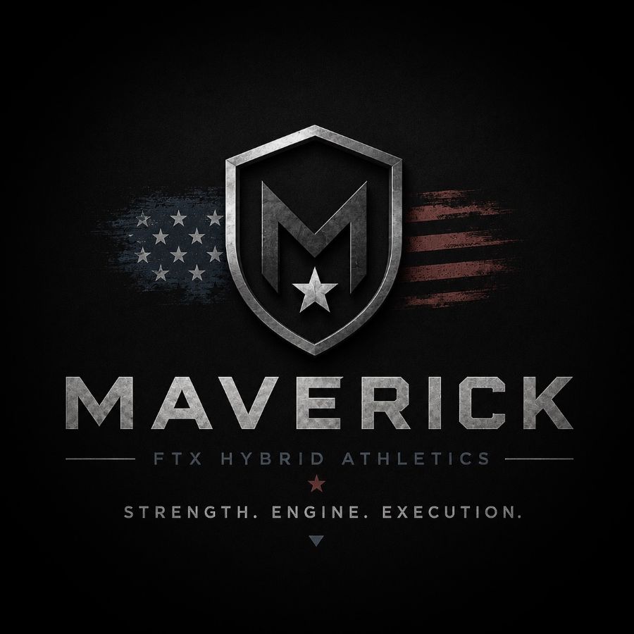 Maverick by FTX Hybrid Athletics logo: Strength. Engine. Execution.